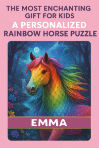 personalized rainbow horse puzzle